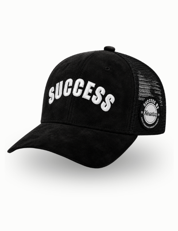 SUCCESS Premium Suede Mesh Trucker Hat - Black