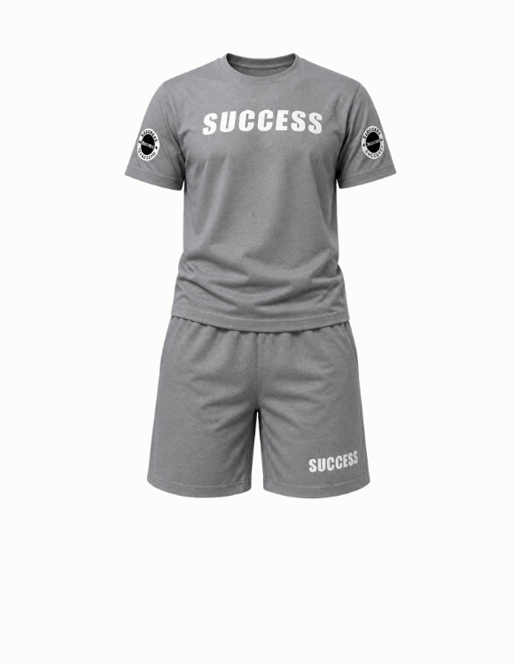 Gray Success Short Set TShirt